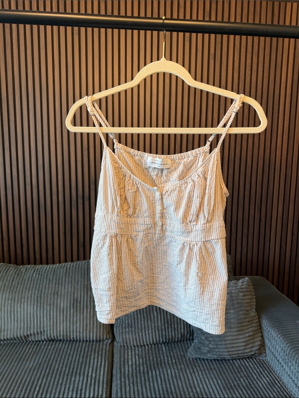 Light Striped Spaghetti Strap Tank Top - American Threads